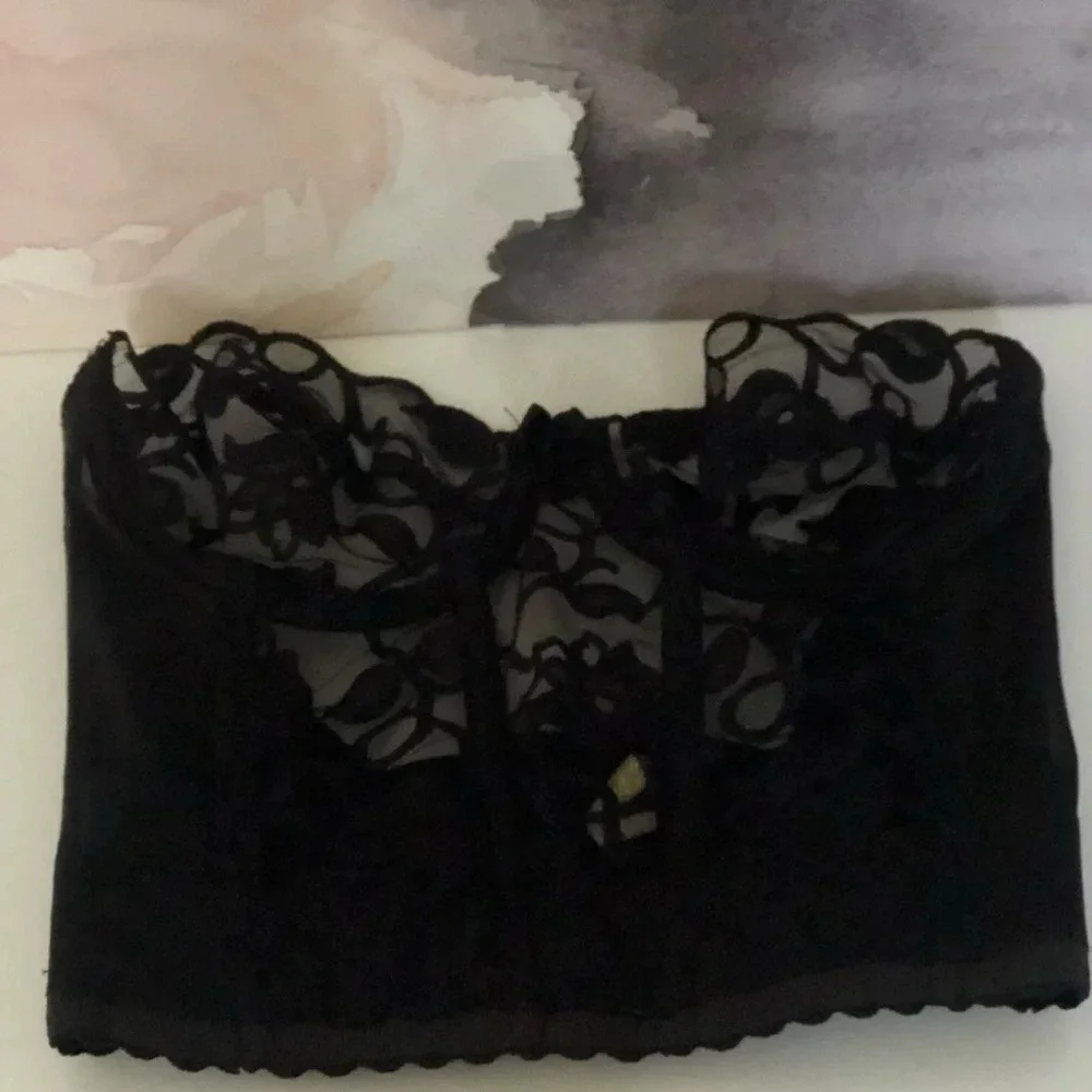 . Vintage Victoria Secret Bustier Corset Black lace